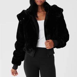 Alo Black Faux Fur Jacket